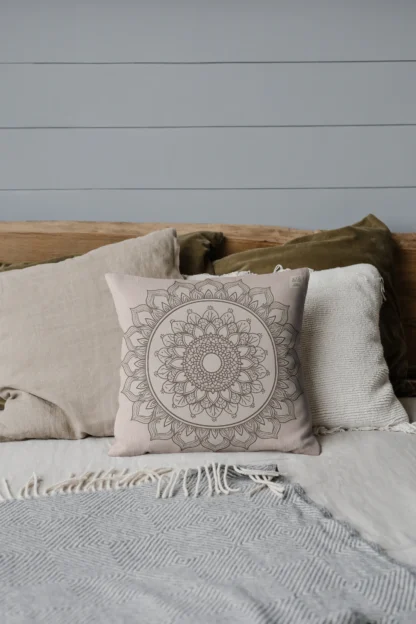 Boho Mandala Faux Suede Pillowcase - Aesthetic Home Decor - Image 3