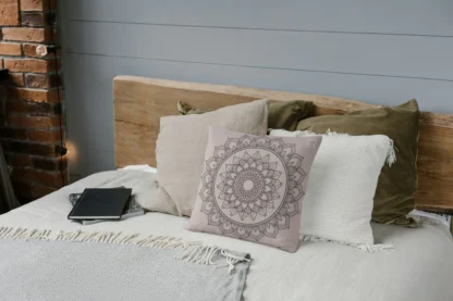 Boho Mandala Faux Suede Pillowcase - Aesthetic Home Decor - Image 4