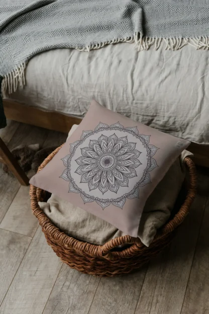 Mandala Design Spun Polyester Square Pillow - Cozy Home Decor Accent - Image 3