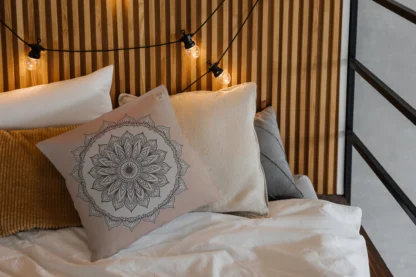 Mandala Design Spun Polyester Square Pillow - Cozy Home Decor Accent - Image 4