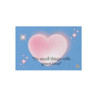 Inspirational Heart Outdoor Rug - "Do Small Things with Great Love"