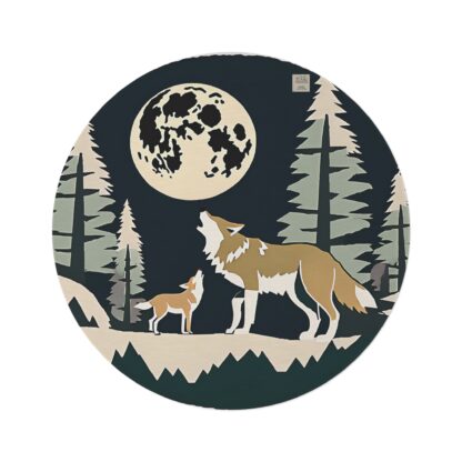Howling Wolves Round Rug - Nature-Inspired Home Decor