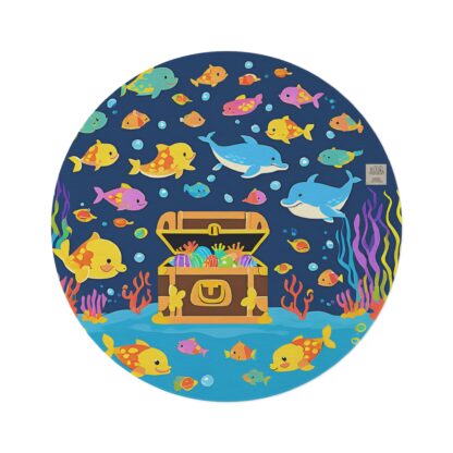 Colorful Underwater Adventure Round Rug - Kids' Playroom Decor