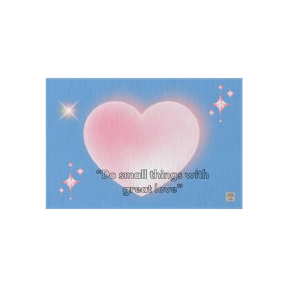 Inspirational Heart Outdoor Rug - "Do Small Things with Great Love"