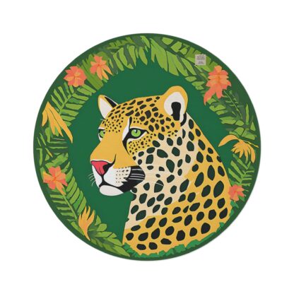 Tropical Leopard Round Rug - Bohemian Home Decor